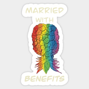 LQBTQ+ Poly Pride Pineapple - Marrried with benefits Sticker